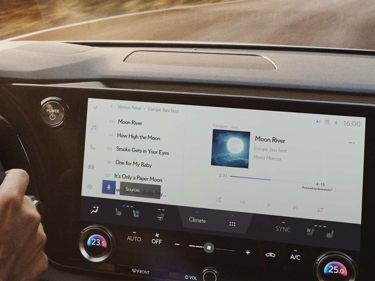 Close-up of the Lexus RX 14-inch touchscreen